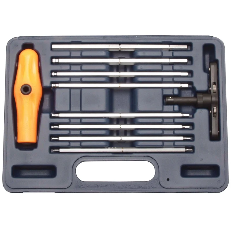10 PIece Extra Long SAE Ball Hex Ratcheting T-Handle Set VIMBHI100