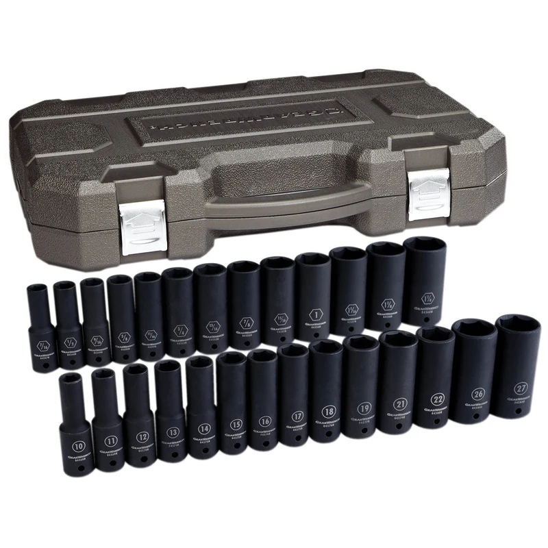 27 Piece 1/2" Drive 6 Point SAE/Metric Deep Impact Socket Set KDT84949N