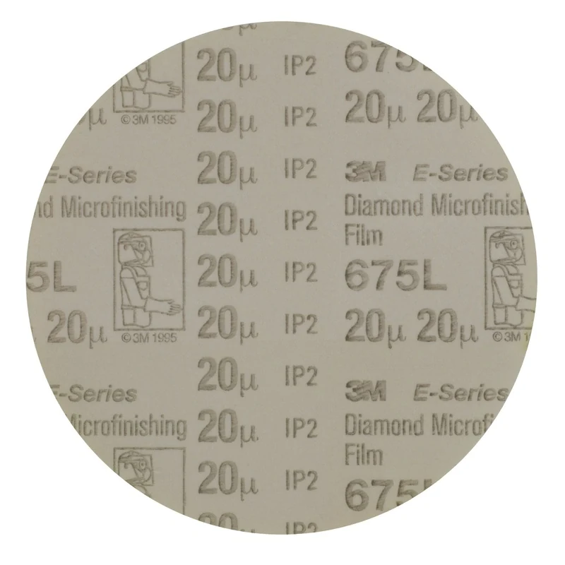 3M Hookit Diamond Microfinishing Film Disc 675L, 20 Mic 5MIL, Beige, 5in x NH
