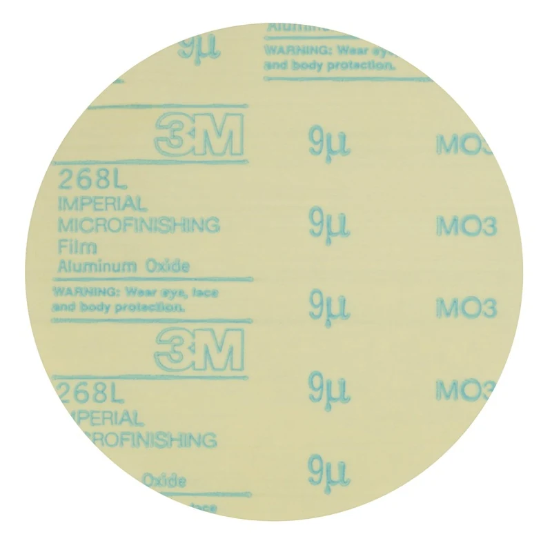 3M Hookit Microfinishing Film Disc 268L, 30 Mic 3MIL, Type D, 6 in x3/8 in
