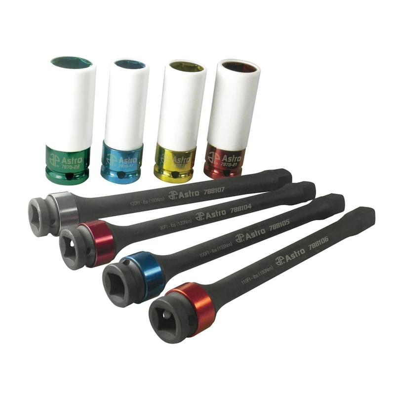 8 Pc Torque Limiting Extension And Protective Socket Set AST78818