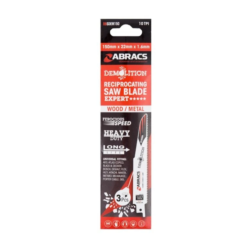 Abracs Demolition Reciprocating Saw Blade 150mm x 22mm x 1.6mm
