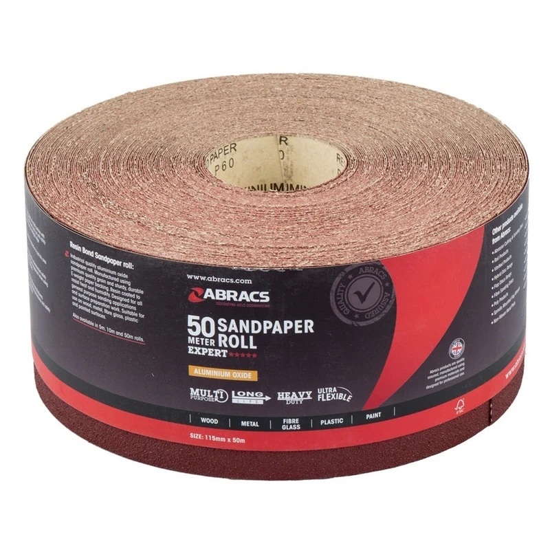 Abracs General Purpose Sandpaper Roll 115mm x 50M x 40Grit
