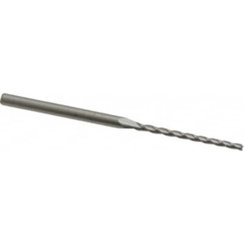 Accupro 0.5 per Side 1/16 Small End Diam 1 LOC 3-Flute Solid Carbide Tapered Square End Mill Uncoated, 1/8 Shank Diam...