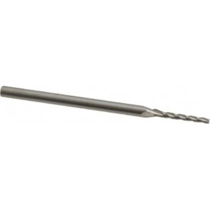 Accupro 0.5 per Side 1/16 Small End Diam 1/2 LOC 3-Flute Solid Carbide Tapered Square End Mill Uncoated, 1/8 Shank Di...