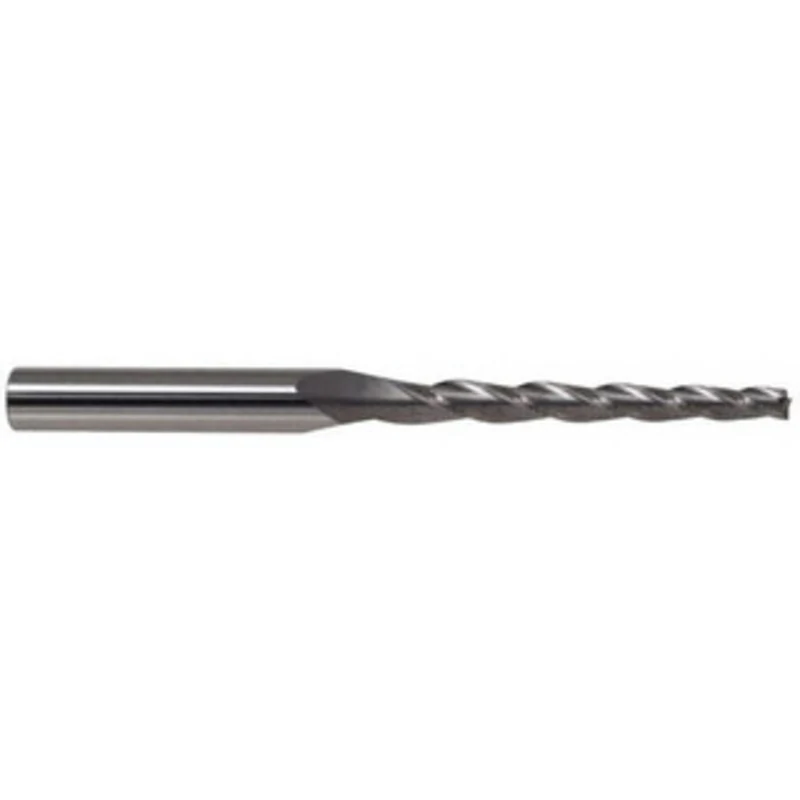Accupro 0.5 per Side 1/4 Small End Diam 2-1/4 LOC 3-Flute Solid Carbide Tapered Ball End Mill Uncoated, 5/16 Shank Di...