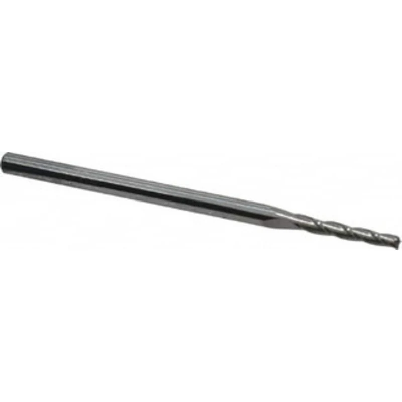 Accupro 1 per Side 5/64 Small End Diam 1/2 LOC 3-Flute Solid Carbide Tapered Square End Mill Uncoated, 1/8 Shank Diam...