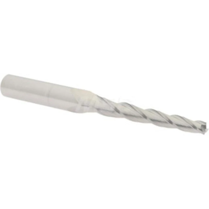 Accupro 1.5 per Side 3/16 Small End Diam 1-3/4 LOC 3-Flute Solid Carbide Tapered Square End Mill Uncoated, 3/8 Shank ...