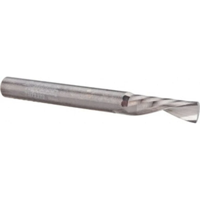 Accupro 1/4 Diam RH Solid Carbide 1-Flute Single Edge Downcut Spiral Router Bit Uncoated, 3/4 LOC, 1/4 Shank Diam, 2-...