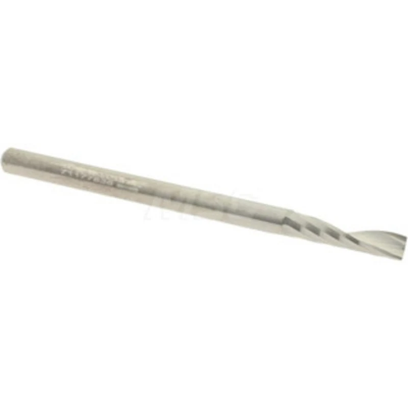 Accupro 1/8 Diam RH Solid Carbide 1-Flute Single Edge Upcut Spiral Router Bit Uncoated, 1/2 LOC, 1/8 Shank Diam, 2 OA...