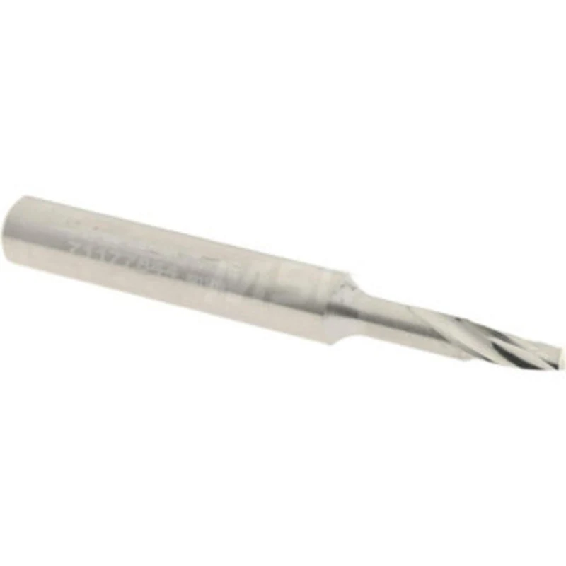 Accupro 1/8 Diam RH Solid Carbide 1-Flute Single Edge Upcut Spiral Router Bit Uncoated, 1/4 LOC, 1/4 Shank Diam, 2 OA...