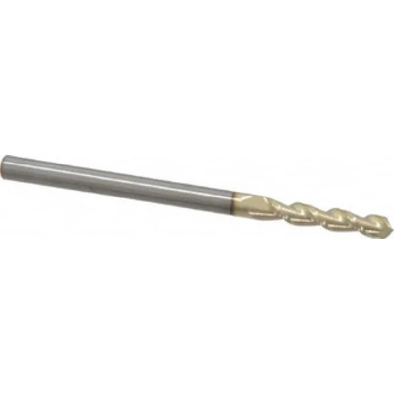 Accupro 1/8, 5/8 LOC, 1/8 Shank Diam, 2 OAL, 2 Flute, Solid Carbide Square End Mill Single End, ZrN Finish, Spiral Fl...