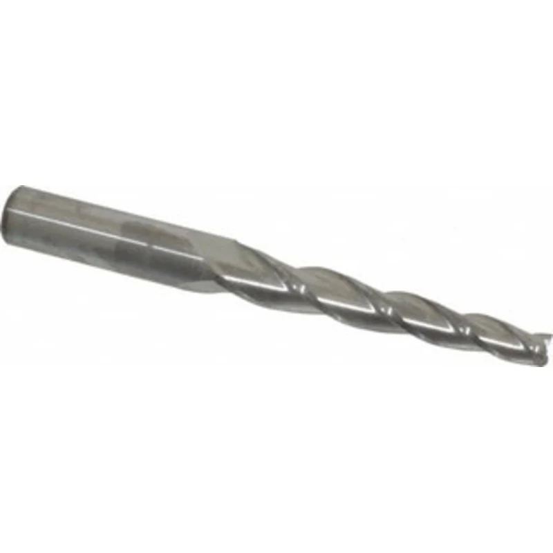 Accupro 2 per Side 1/4 Small End Diam 2-1/4 LOC 3-Flute Solid Carbide Tapered Square End Mill Uncoated, 7/16 Shank Di...