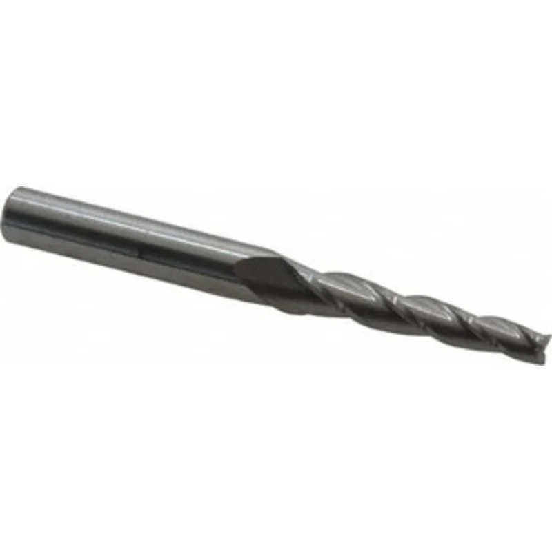 Accupro 2 per Side 3/16 Small End Diam 1-1/4 LOC 3-Flute Solid Carbide Tapered Square End Mill Uncoated, 5/16 Shank D...