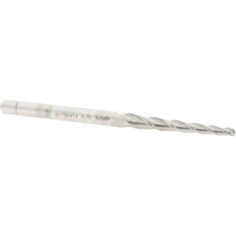 Accupro 2 per Side 3/32 Small End Diam 1-1/4 LOC 3-Flute Solid Carbide Tapered Ball End Mill Uncoated, 3/16 Shank Dia...