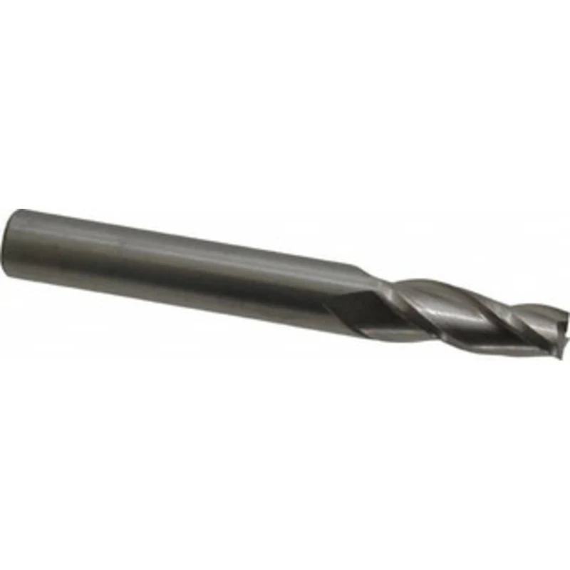 Accupro 3 per Side 3/8 Small End Diam 1-1/4 LOC 3-Flute Solid Carbide Tapered Square End Mill Uncoated, 1/2 Shank Dia...