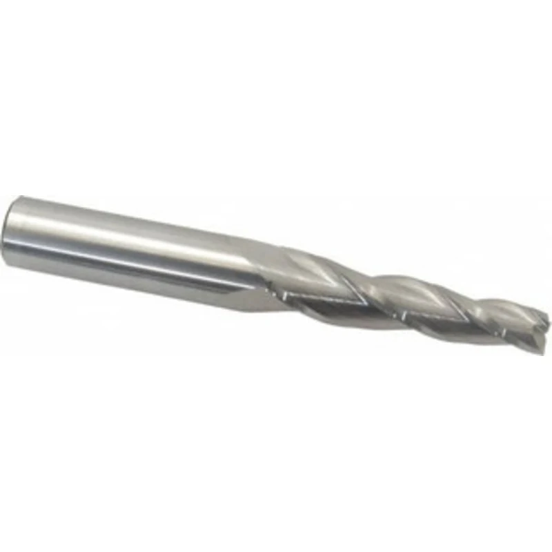 Accupro 3 per Side 3/8 Small End Diam 2-1/4 LOC 3-Flute Solid Carbide Tapered Square End Mill Uncoated, 5/8 Shank Dia...