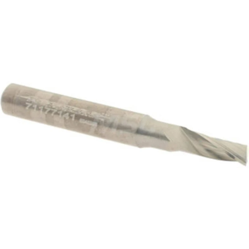 Accupro 3/16 Diam RH Solid Carbide 1-Flute Single Edge Upcut Spiral Router Bit Uncoated, 1/2 LOC, 1/4 Shank Diam, 2 O...