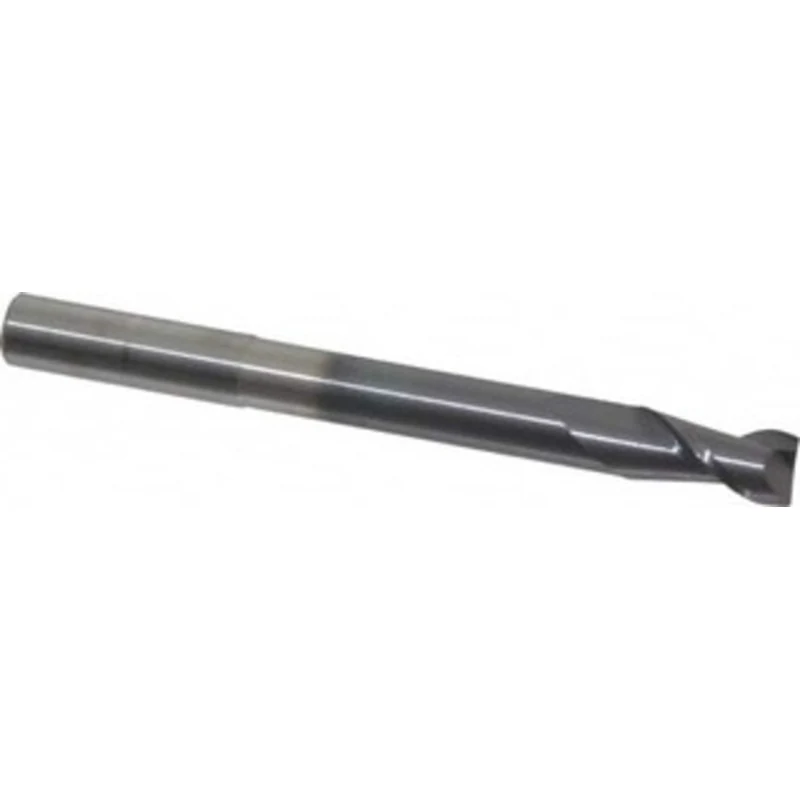 Accupro 3/8, 3/4 LOC, 3/8 Shank Diam, 4 OAL, 2 Flute, Solid Carbide Square End Mill Single End, AlTiN Finish, Spiral ...
