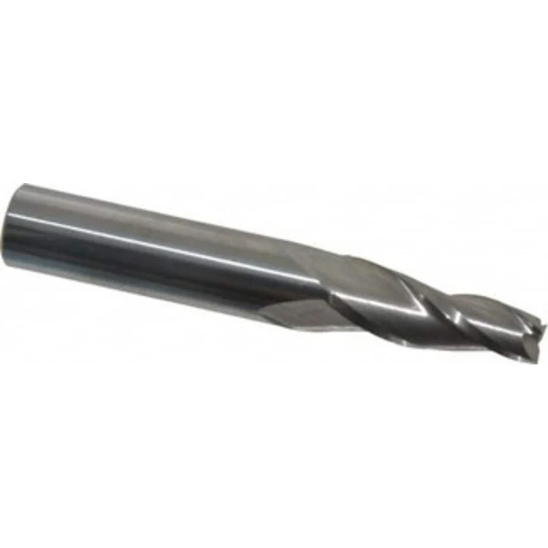 Accupro 5 per Side 1/4 Small End Diam 1 LOC 3-Flute Solid Carbide Tapered Square End Mill Uncoated, 7/16 Shank Diam, ...