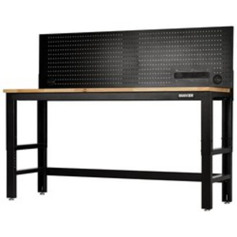 Bunker Workbench With Hardwood Worktop And Power Pegboard, 1830Mm | B300-Wb72Wpp