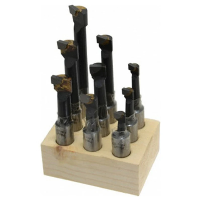 Carbide Tipped Boring Bars 9 Piece Set, Grade C-2, 1/2 Shank - 43-719-4