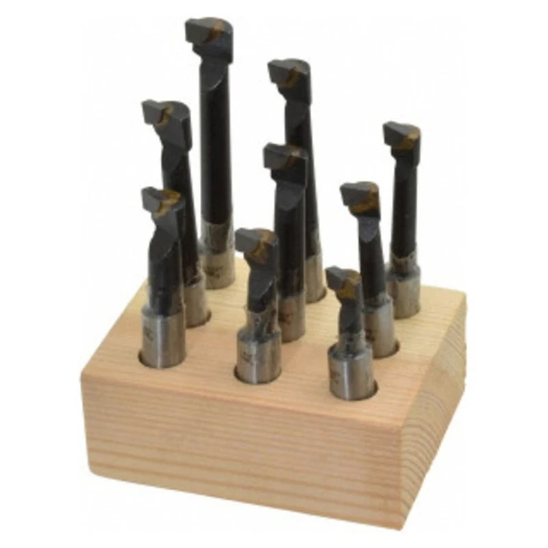 Carbide Tipped Boring Bars 9 Piece Set, Grade C-2, 3/8 Shank - 43-709-5