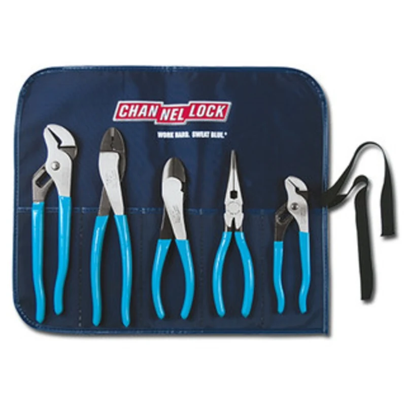Channel Lock Tool Roll-1, 5 pc. Technicians Pliers Set with Tool Roll - CHA5PCKIT