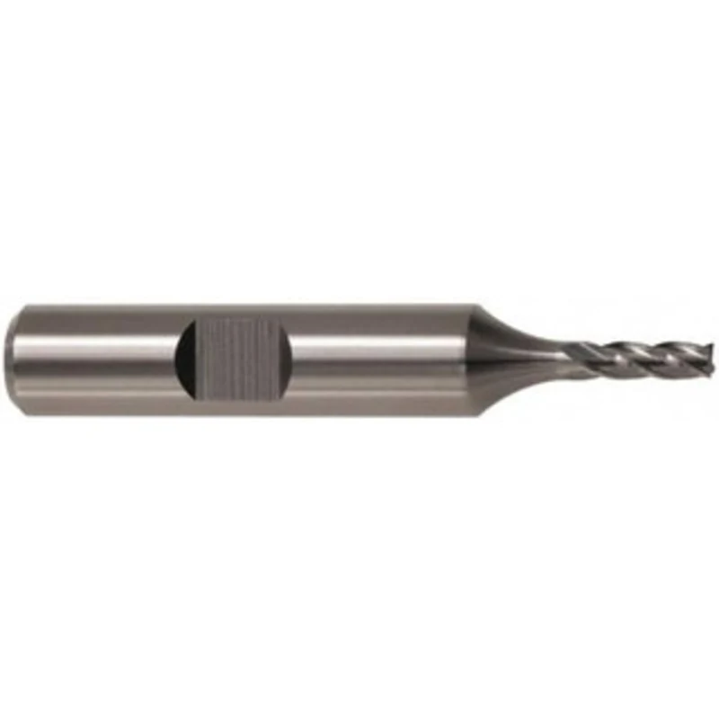 Cleveland 1/4, 1/4 LOC, 3/8 Shank Diam, 2-1/16 OAL, 4 Flute, Powdered Metal Square End Mill Single End, Uncoated, Spi...