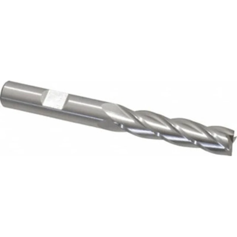 Cleveland 3/8, 1-1/2 LOC, 3/8 Shank Diam, 3-1/4 OAL, 4 Flute, Cobalt Square End Mill Single End, Uncoated, Spiral Flu...