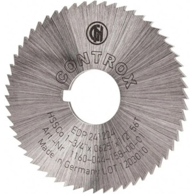 Controx-Neuhauser 1-3/4 x 1/16, 1/2 Arbor, 56-Tooth Cobalt Slitting & Slotting Saw Uncoated, RH Cut, Straight Teeth, ...