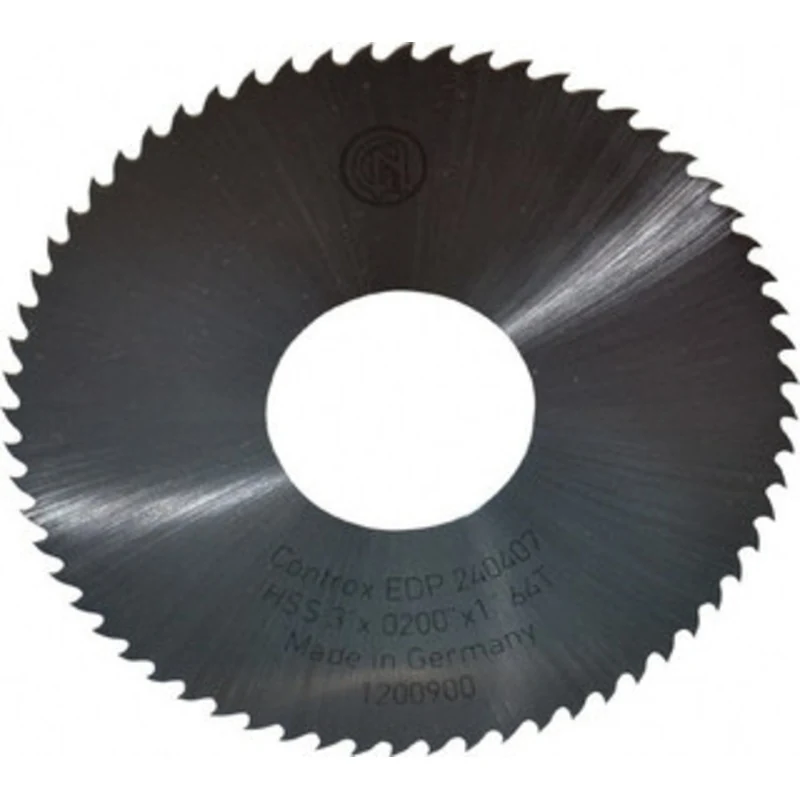 Controx-Neuhauser 3 x 0.02, 1 Arbor, 64-Tooth High Speed Steel Slitting & Slotting Saw Uncoated, RH Cut, Straight Tee...