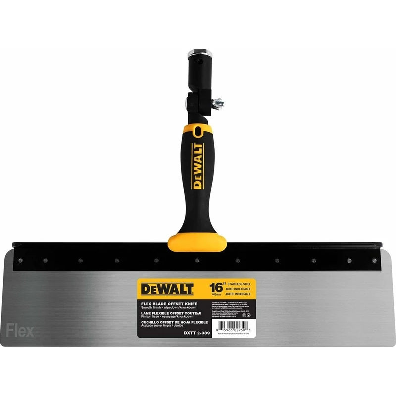 Dewalt DXTT-2-389 6" Offset Knife, 0.5mm Stainless Steel FLEX Blade Soft-Grip Handle