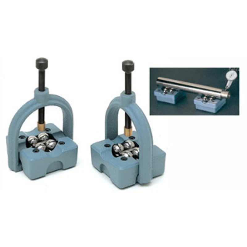 Flexbar Ball Bearing V-Blocks, 4-3/4 x 4-3/4 x 2-3/8 with Clamps & Test Balls - 16095