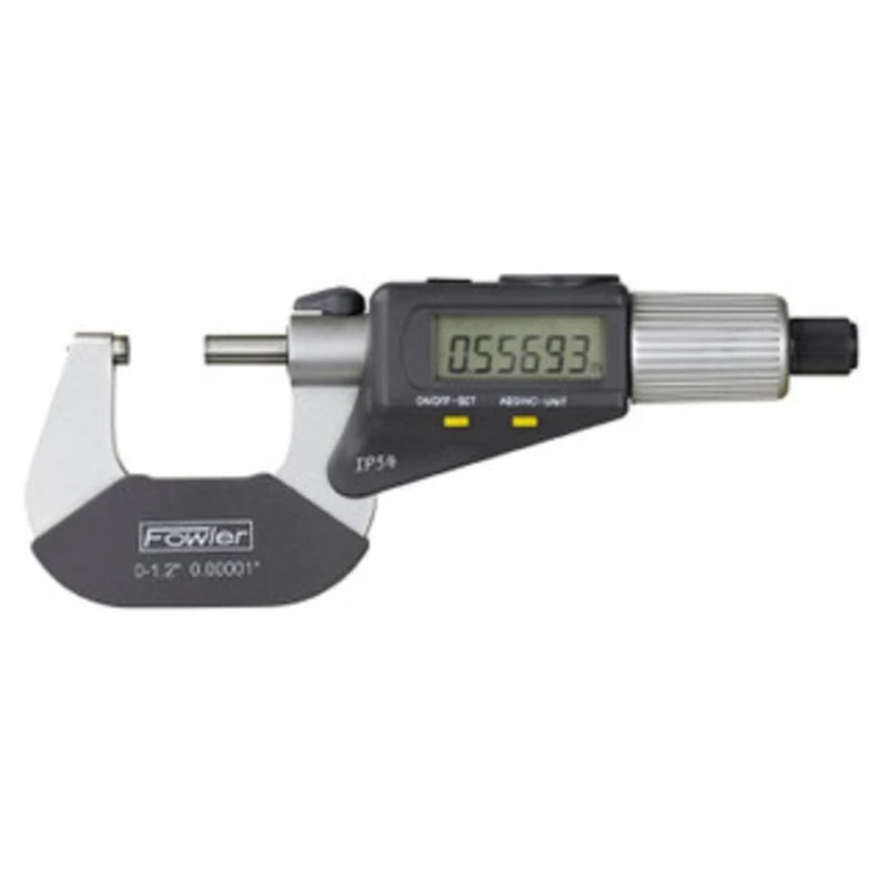 Fowler 0-1/0-25mm QuadraMic Electronic 4-Way Reading Micrometer - 54-866-001