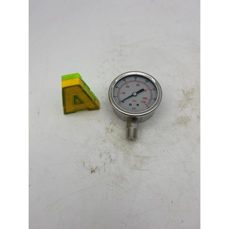 Grainger 4CFH5 Pressure Gauge, 0-160, 2-1/2", Stainless Steel, Liquid Filled, 1/4"MNPT *Lot of (3) Gauges* (Open Box)