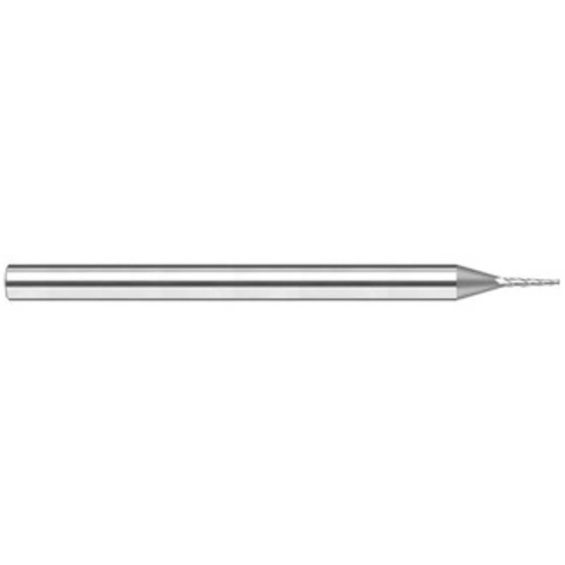 Harvey Tool 1 per Side 0.03 Small End Diam 5/32 LOC 3-Flute Solid Carbide Tapered Square End Mill Uncoated, 1/8 Shank...