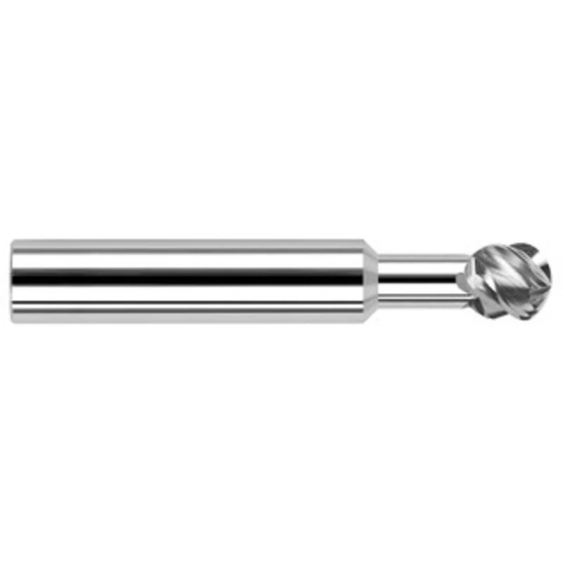 Harvey Tool 1/4 Diam 270 Wrap Angle 0.213 LOC 4-Flute Uncoated Undercut End Mill 1/4 Shank Diam, 2-1/2 OAL, 1/8 Radiu...