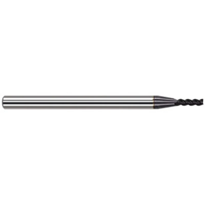Harvey Tool 3/16, 9/16 LOC, 3/16 Shank Diam, 2 OAL, 4 Flute Solid Carbide Square End Mill Single End, AlTiN Nano Fini...