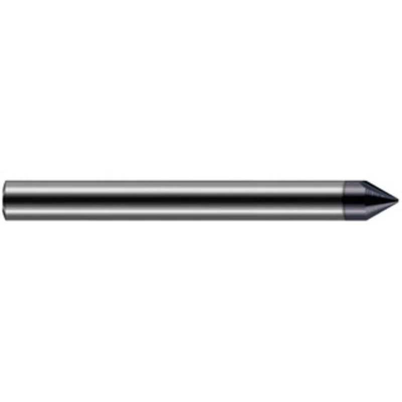 Harvey Tool 90 1/8 Diam 1-1/2 OAL Tipped Off Engraving Cutters AlTiN Nano Finish, 2 Flutes, 0.005 Tip Diam, Solid Car...