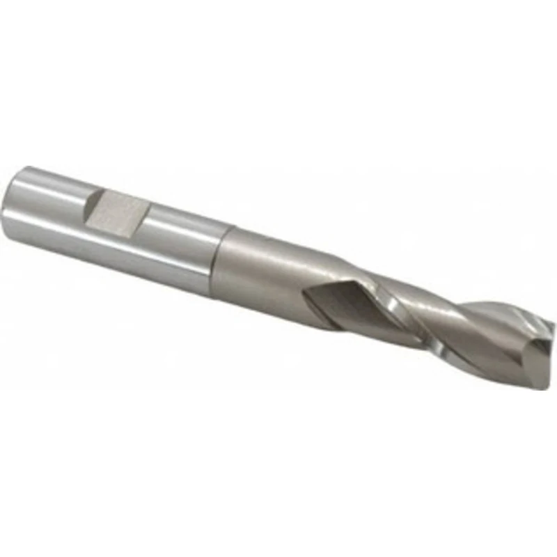 Hertel 5/8, 1-3/8 LOC, 5/8 Shank Diam, 4-5/8 OAL, 2 Flute, High Speed Steel Square End Mill Single End, Uncoated, Spi...