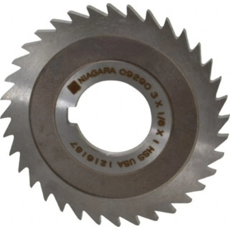 KEO 3 x 1/8, 1 Arbor, 36-Tooth High Speed Steel Slitting & Slotting Saw Uncoated, RH Cut, Straight Teeth, Concave Gro...