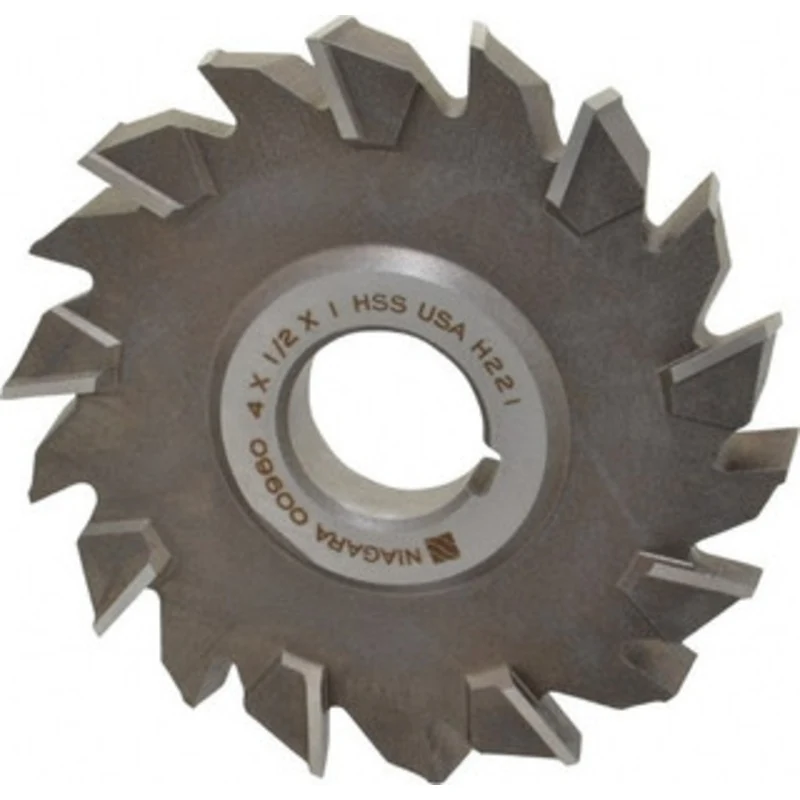 KEO 4 Diam x 1/2 Face Width Staggered Tooth Side Milling Cutter 1 Arbor Hole, High Speed Steel, Uncoated, 18 Teeth 00...