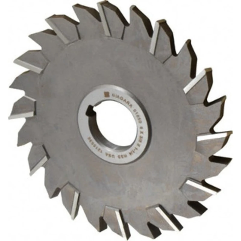 KEO 6 Diam x 3/8 Face Width Staggered Tooth Side Milling Cutter 1-1/4 Arbor Hole, High Speed Steel, Uncoated, 24 Teet...