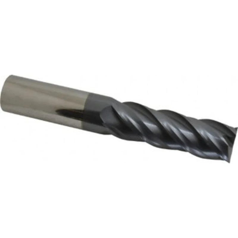KYOCERA SGS 1, 3 LOC, 1 Shank Diam, 6 OAL, 4 Flute, Solid Carbide Square End Mill Single End, AlTiN Finish, Spiral Fl...