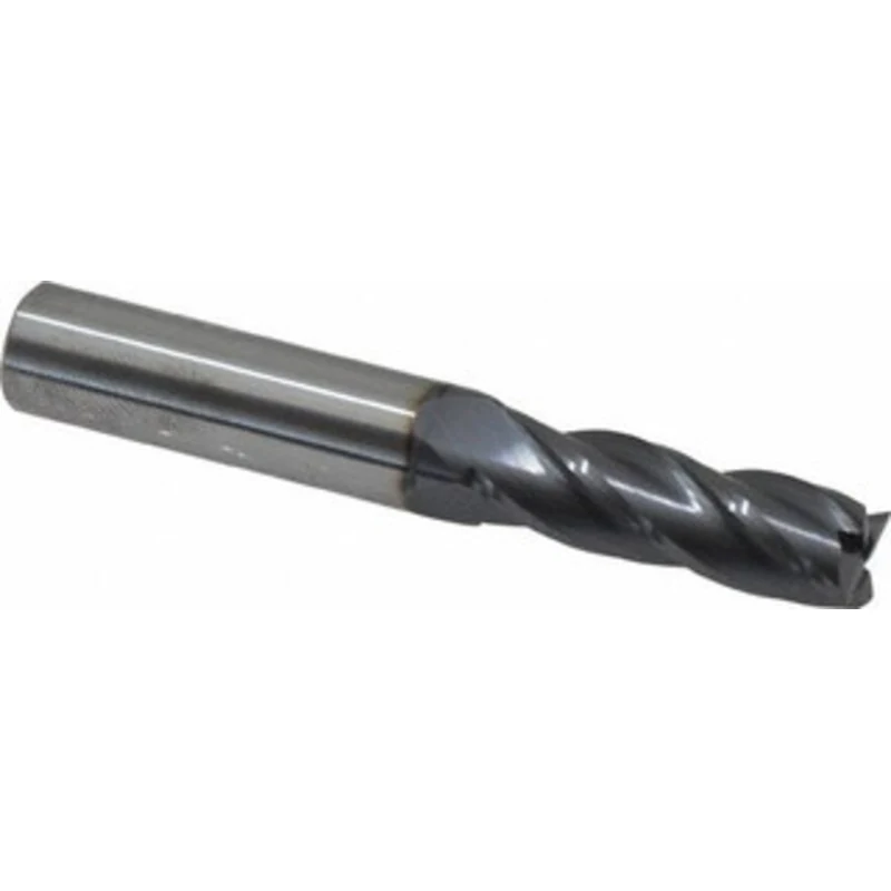 KYOCERA SGS 11/32, 1 LOC, 3/8 Shank Diam, 2-1/2 OAL, 4 Flute, Solid Carbide Square End Mill Single End, AlTiN Finish,...