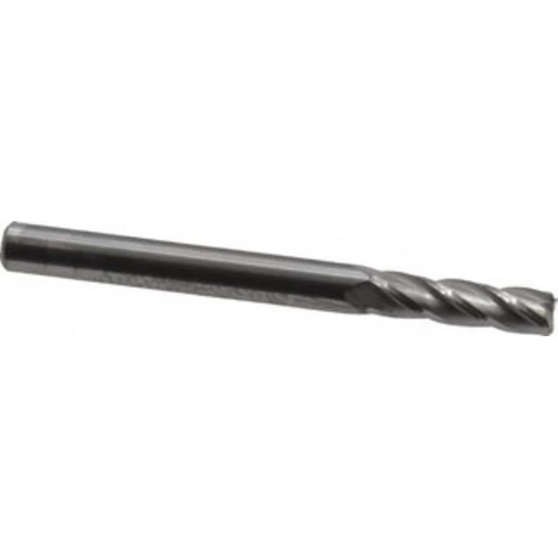 KYOCERA SGS 11/64, 5/8 LOC, 3/16 Shank Diam, 2 OAL, 4 Flute, Solid Carbide Square End Mill Single End, Uncoated, Spir...