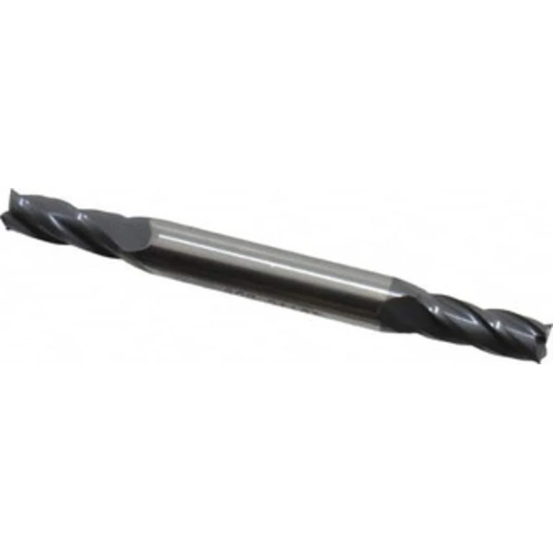 KYOCERA SGS 13/64, 1/2 LOC, 1/4 Shank Diam, 2-1/2 OAL, 4 Flute, Solid Carbide Square End Mill Double End, AlTiN Finis...