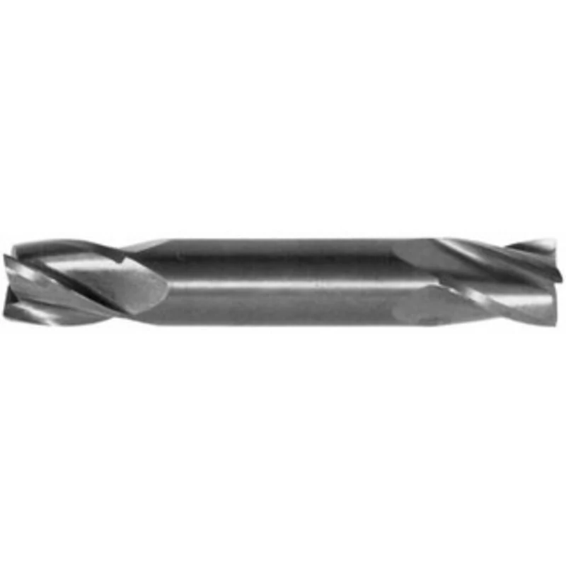 KYOCERA SGS 15/64, 1/2 LOC, 1/4 Shank Diam, 2-1/2 OAL, 4 Flute, Solid Carbide Square End Mill Double End, TiN Finish,...