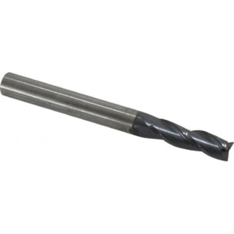 KYOCERA SGS 15/64, 3/4 LOC, 1/4 Shank Diam, 2-1/2 OAL, 3 Flute, Solid Carbide Square End Mill Single End, AlTiN Finis...